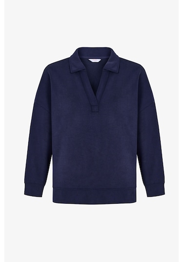 Penti Lacivert Polo Yaka Modal Sweatshirt