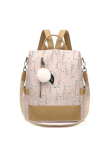 Kadınlar İçin Yeni Baskı Çiçekli Sırt Çantası Moda Saç Yumağı Sırt Çantası Büyük Kapasiteli Öğrenci Kitap Çantaları Rahat Seyahat Çantası Purple Mor