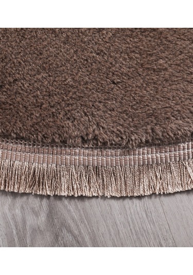 My Evilla Modern Dekoratif Oval Spor Saçaklı Puffy Peluş Halı Yolluk 001