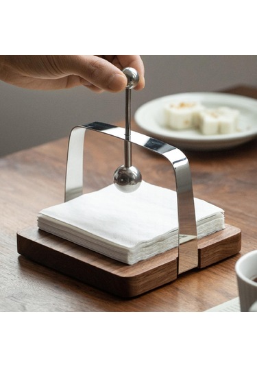 Homyl Cafe Peçete Tutucu, Doku Ahşap Taban Organizatör Rafı Çok Renkli