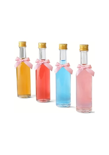 Willowhaven Golden 36 Parça 50 Ml Kapaklı Şeffaf Plastik Mini Likör Şişeleri