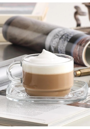 Lav Cozy Çay Nescafe Fincanı Takımı - 12 Parça Çay Kahve Fincanı Seti Şeffaf