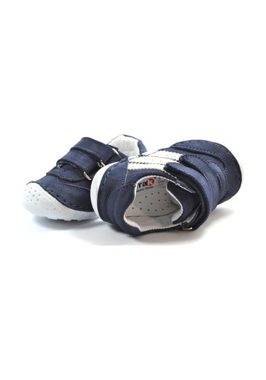 Ozgencshoes Bayrak 1002 Lacivert Deri Ortopedik Ilkadım Erkek Bebek Ayakkabı Lacivert