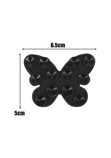 Goldenqian Güçlü Çift Taraflı Vantuz Telefon Tutucu Standı İphone 16 Samsung Xiaomi Evrensel Kaymaz Silikon Emme Braketi Black 1pcs Black 1pcs