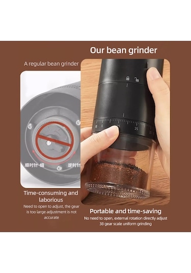 Bloomnest Seramik Bıçaklı Usb Şarjlı Elektrikli Çapak Kahve Öğütücü, 38 Öğütme Ayarı Beyaz