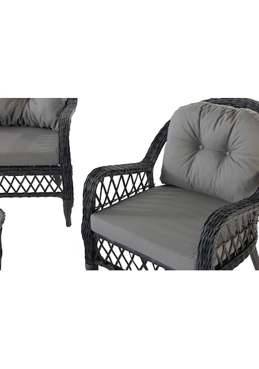 Beypazarı 2+1+1+sehpa 60 90 Baklon Bahçe Mutfak Takımı Gri