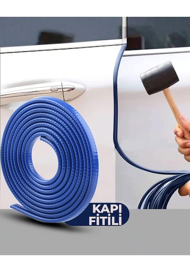 Oto Kapı Fitili, Çizilme Çarpmalarda Önleyici, Araç Kapı Koruyucu, 5 Metre Mavi