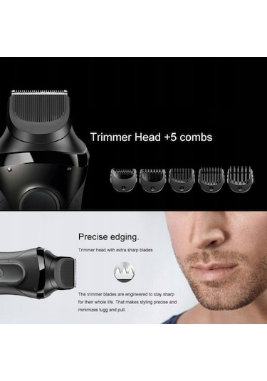 Mufunye Braun Seri 3 Uyumlu Tıraş Makinesi Bileşeni Seti - 5 Adet Rehber Tarak 1/2/3/5/7mm + 1 Adet Tıraş Başlığı - Keskin Bıçaklı, Hassas Kesim - Yedek Parça Zr-7976