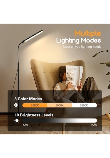 Willowhaven 1 Adet Usb Güç Kaynaklı 3 Ayarlı Karartılabilir Ayarlanabilir Parlaklık Esnek Gooseneck 96 Led Gece Lambası Siyah Yer Lambası