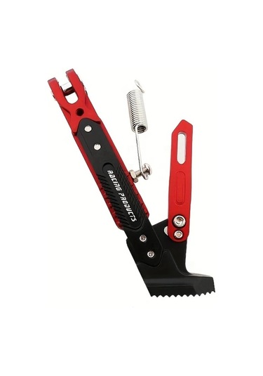 Chuangyinshop Iron Construction Agir Hizmet Ayarlanabilir Motorcycle Kickstand Red Cift Pozisyon Yay Kilidi