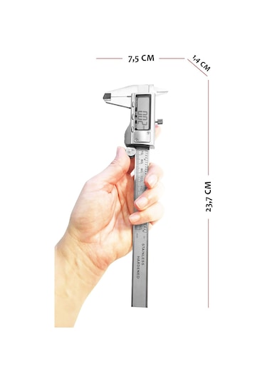 Kaplantis Aek-Tech Paslanmaz Çelik Dijital Kumpas 150Mm