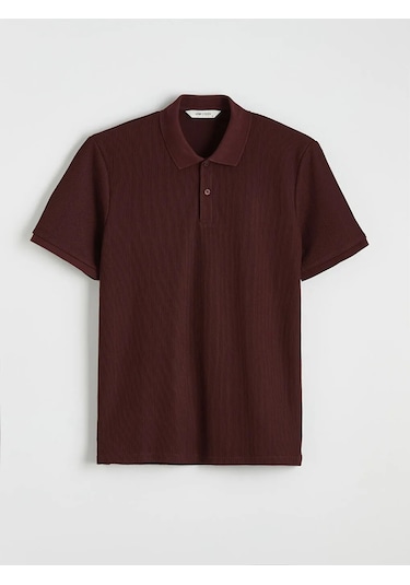 Lc Waikiki Bordo Polo Yaka Çizgili Erkek Tişört