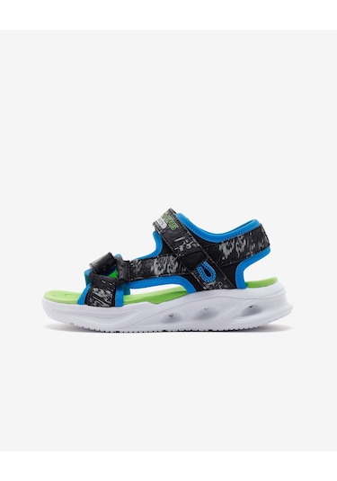 Skechers Sola Glow Sandal - Aquatastic Büyük Erkek Çocuk Siyah Işıklı Sandalet 401672l Bblm Siyah