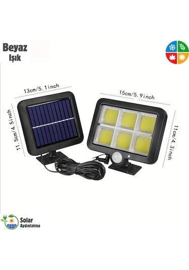 Mrs Solar Hb-600 Model 120 Cob Led Solar Panel Güneş Enerjili 3 M