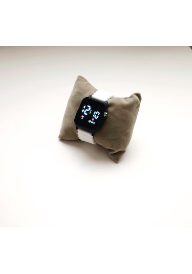 Japanex Renkli Led Ekranlı Silikon Kordonlu Kol Saati Beyaz 122279601