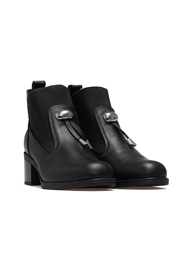 Mammamia Kadın Hakiki Deri Topuklu Günlük Bot 25k D25kb-1805 Z Siyah Siyah