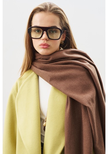 Kaşmir Dokulu Şal Kahverengi Kahverengi