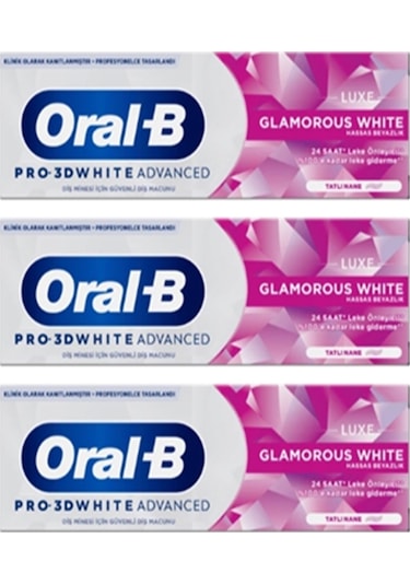 Oral-B Pro 3D White Advanced Luxe Glamorous Diş Macunu 3 x 75 ML