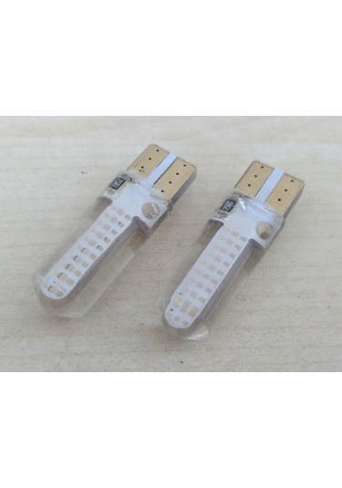 T10 Dipsiz Led Ampul 4adet Silikonlu Mavi 12v T10 Park, Sinyal, Plaka Ampulu