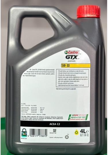 Castrol GTX Diesel 5W-30 C2 Motor Yağı 4 L