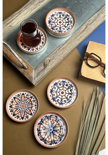 Tabak Evi Stoneware Mozaik Red Sefa 6 Lı Çay Tabağı 10cm Çok Renkli