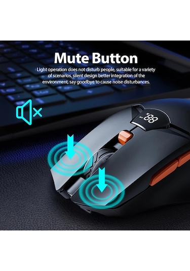 Besthome1 Kablosuz Çift Mod Akıllı Ekranlı Siyah Fare 2.4g Bt 5.1 3 Cihaz Bağlantı 6 Fonksiyon Tuşu Diğer