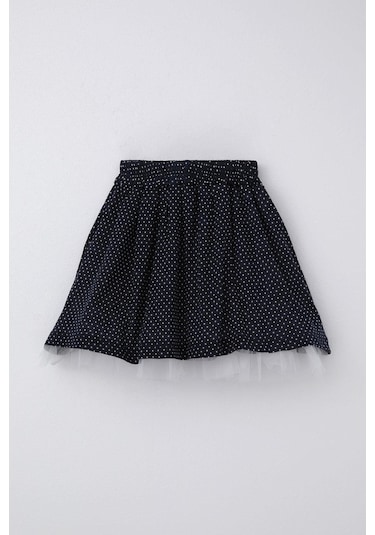 Breeze Kız Çocuk Etek Puantiye Desenli Tüllü 3-10 Yaş, Lacivert Lacivert