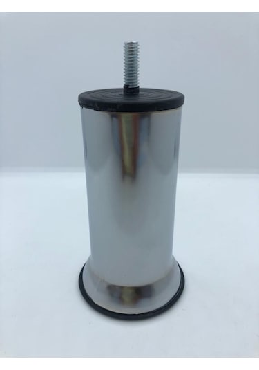 Metal, Krom 12 Cm İnce Diş M8 Vidalı Koltuk,baza,dolap Mobilya Ayağı 4 Adet Krom