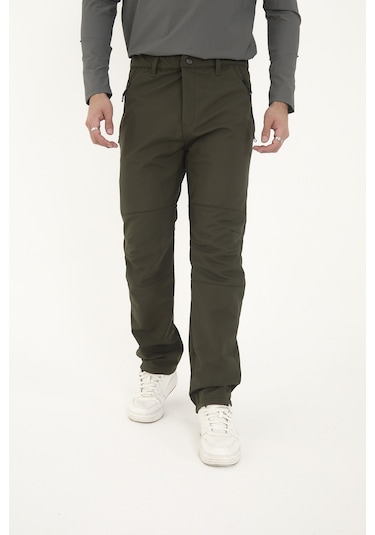 Camp Scoutland Camp595 Outdoor Tactical Softshell Su Ve Rüzgara Dayanıklı İçi Polarlı Kışlık Erkek Taktik Pantolon Haki Haki