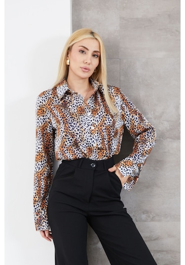 Dparis Leopar Desenli Gömlek