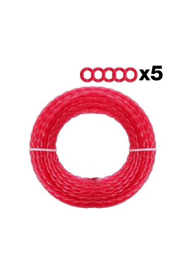 Worx Wa0209 Wg185e/wg186e İçin 2.4mm 20 Metre 5x 4m Pro-grade Spiral Burgulu Yedek Misina