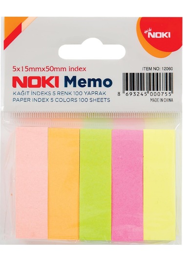 Noki Memo Kağıt Film İndeks 5 Renk 100 Yaprak 12060 12 Adet