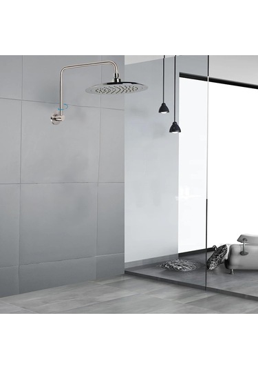 13 İnç Döndürülebilir Duş Kolu Ayarlanabilir Duş Kafa Borusu Uzatma Kolu Flanşlı Paslanmaz Çelik