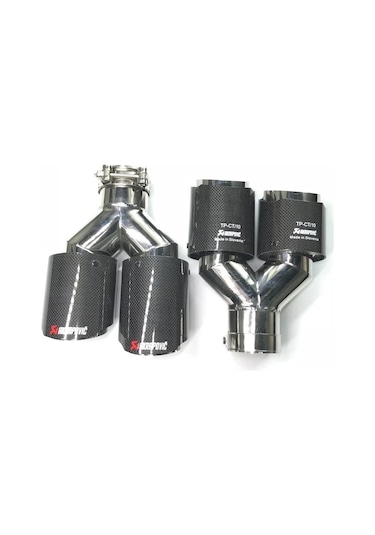 Akrapoviç Akrapoviç Egzoz Ucu Karbon Çift Çıkış Açılı 2adet Dual 100mm Çarpraz