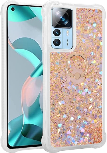 Xiaomi Mi 12T Pro Kılıf Zore Milce Simli Pullu Yüzüklü Kılıf