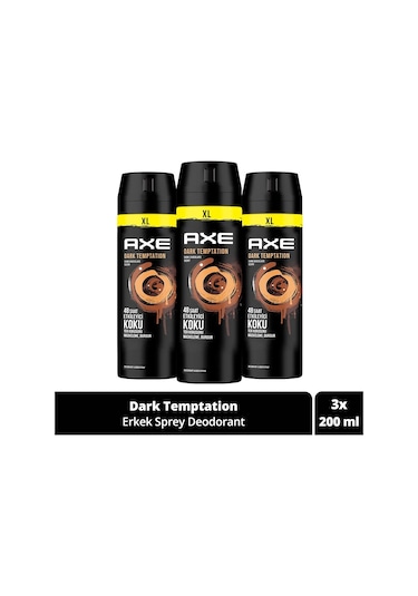Axe Dark Temptation XL Erkek Sprey Deodorant 3 x 200 ML