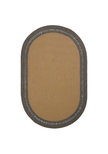 Cool Halı Luke 866 Siyah Oval Halı Paspas Örgü Hasır Kilim Yolluk Bohem Mutfak Balkon Banyo Halısı