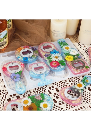 Silikon Bira Şişe Açacağı Kalıbı Kendin Yap El Sanatları Reçine Dökümü İçin Şişe Açacağı Tornavida Vidaları İle Kalıp Yapımı Çok Renkli