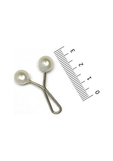 Eşarp Şal Klipsi Beyaz İnci Model 1 Adet Klips - Kadın Tesettür Aksesuar Beyaz
