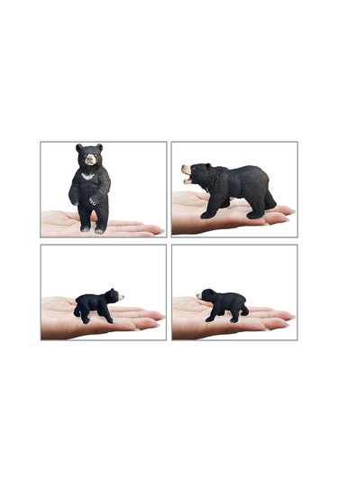 Homyl 4x Siyah Ayı Heykelcik Zanaat Masa Heykelleri Rustik Dekor Çok