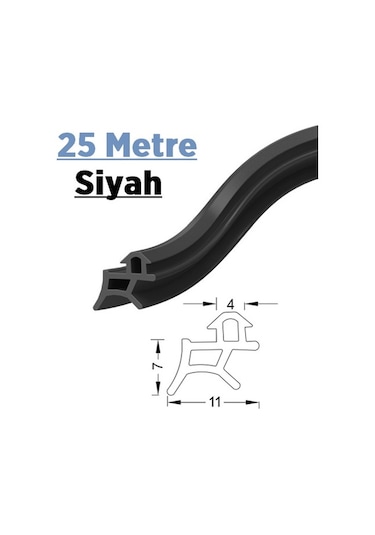 Pimapen Pvc Kapı Pencere Fitili Contası 25 Metre Siyah