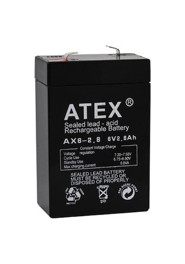 Atex Plus 6V 2.8 Ah Bakımsız Dik Kuru Akü
