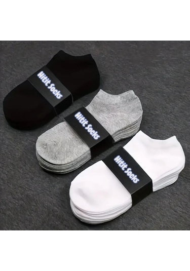 Erkek 9 Çift Pamuklu Günlük Kullanım İçin Kısa Patik Çorap Asorti