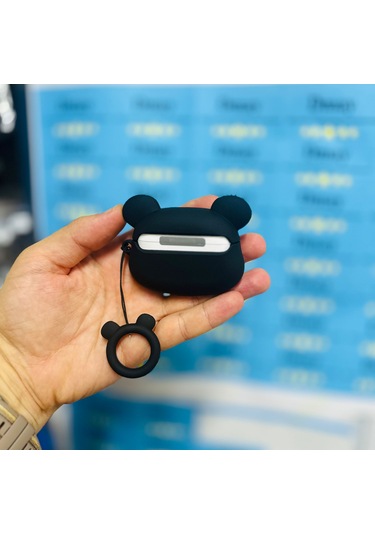 Apple Airpods Pro 3. Nesil 2025 Uyumlu Figürlü Silikon Kılıf Anahtarlıklı Kılıf Beyaz