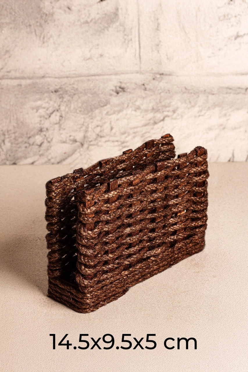 Snippy Haserya - Ahşap Peçetelik Masaüstü Peçete Organizeri Kahverengi