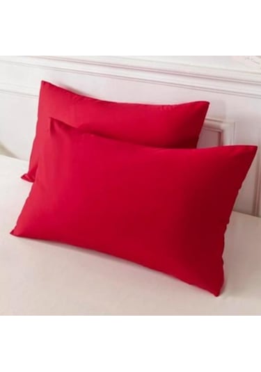 50x70cm 2adet %100 Cotton Yastık Kılıfı Kırmızı