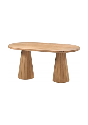 Masifart Bonita 160 Lık Meşe Line Oval Masa Cilasız Ham Ham