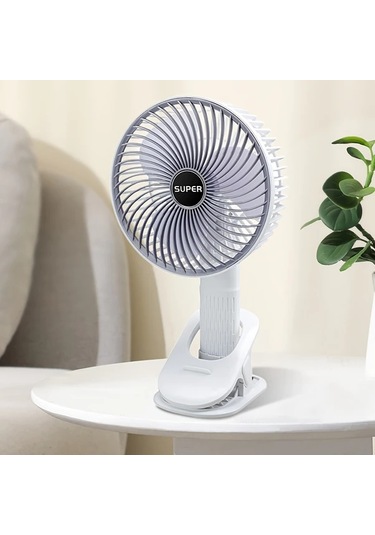 Honeybeeshop Beyaz 3 Hız Ayarı Usb Klipsli Taşınabilir El Tipi Soğutma Fanı Ofis Yurt Yatak Odası İçin