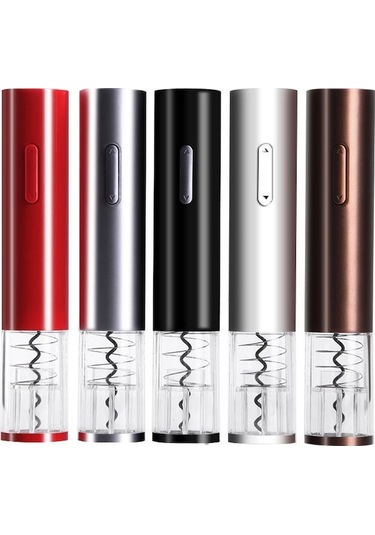 Kırmızı Pilli Otomatik Şarap Açıcı, Kesme Bıçağı Hediyeli, Ev Kullanıma Uygun, Kolay Kullanım, Dayanıklı Malzeme Kırmızı Kırmızı