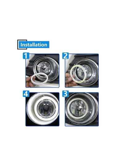 Sarı-110mm-ym E-parlak 2 Adet 1 Çift Işık Halkası Cob 60mm 70mm 80mm 90mm 100mm 110mm 120mm Kapaklı 9-30v Araba Far M